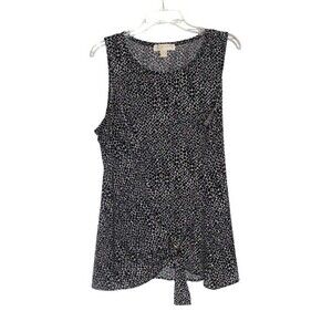 Michael Kors Tunic Black and White Leopard Print Sleeveless Woman's Large